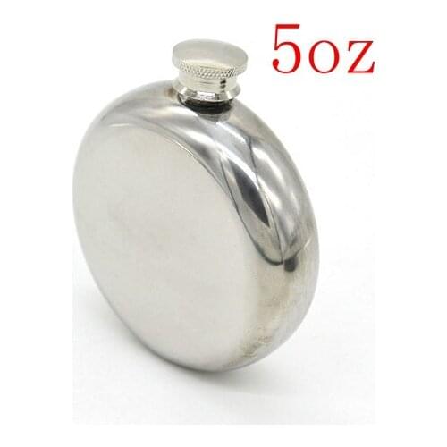 100pcs/lot wholesale 5oz Hip Flask Stainless Steel Flagon Wine Bottle Mirror Surface Mens Pocket Flask Portable Pocket Flagon