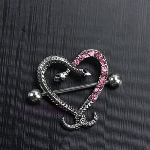 2016 Aliexpress Sexy Serpentine Heart Cross Shape Body Nipple Rings Jewelry Women, Bar Barbell Piercing Nipple pircing ombligo