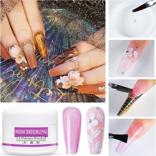 8ml Acrylic Powder Nail Art Crystal Powder Polymer Nail Polymer Tip Extension Gel Crystal Powder 3D Nail Art Tips Manicure TSLM1