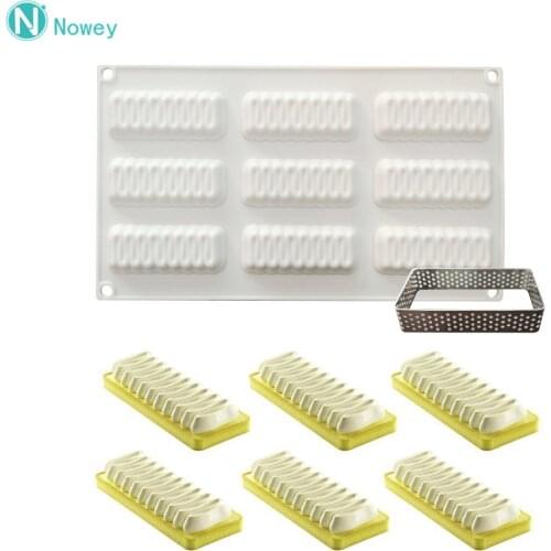 9 Holes Spiral Shape Silikone Form For Mousse Cake Wedding 3D Silicone Molds Cake Decorating Tools Bakeware Dessert Moulds