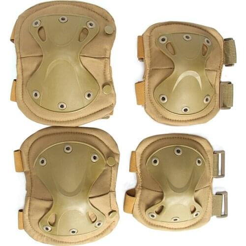 Kaiqizhe Brand 4 Pcs/lot Army Tactical Paintball Airsoft Hunting Sports Military Protection knee pads & elbow pads set