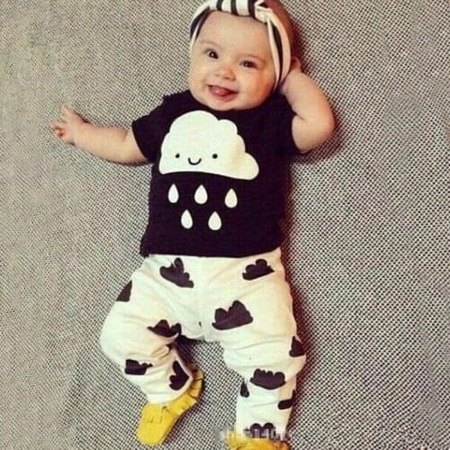 Childrens Clothing Popular Cotton Short Sleeve Suit Small and Medium-sized Infant Child Suit Spot Baby Set