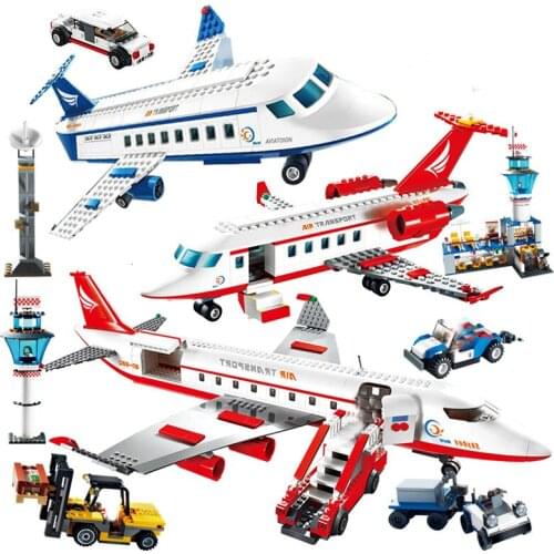 City Plane Airplane Sets Cargo Passenger Airport Station Air Bus Car Figure ModelCompatible Friends Building Blocks Toys
