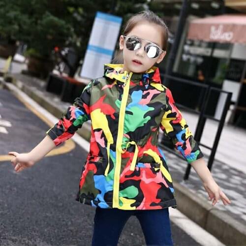 Children Girls Coat Cartoon Pattern Baby Girls Spring Autumn Coats Long Sleeve Warm Baby Girls Jackets Outerwear For 3T-12Yrs