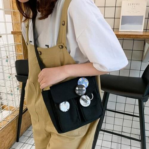 Women Flower Canvas Little Daisy Simple Crossbody Shoulder Bag Messenger Versatile Korean Bag Casual Flap Shoulder Bag
