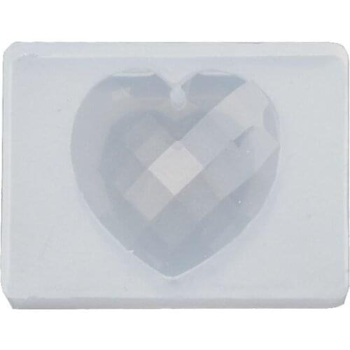 Faceted Heart Shape Pendant With Hanger Hole Resin Mold Jewelry Making Tools New
