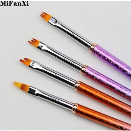 Metal Color Handle Gradient Painting Nail Brush Drawing UV Gel Pen Manicure Nail Art Brush Tool