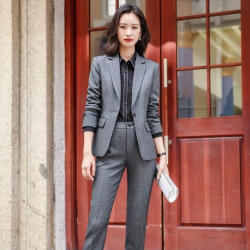 Autumn and Spring Suit Pants High Quality Womens Suits Two-piece Elegant Office Jacket Overalls Slim Pants Business Wear Female
