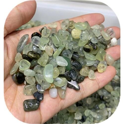 5-9mm rock crystals healing stones gravels natural green Prehnite crystal chips for home decoration