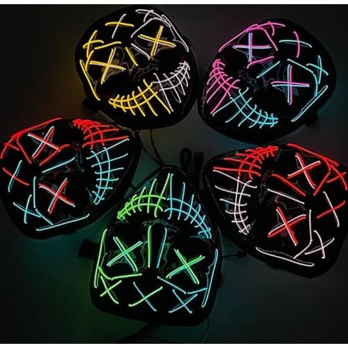 Scary Halloween Mask Flashing LED Film Vendetta Anonymous Cosplay Mask Halloween Christmas Party Gift LED Masks Glow In The Dark