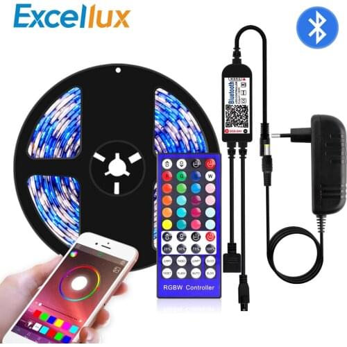 RGBW RGBWW LED Strip Light Set 5050SMD Bluetooth LED Strip 40Key Remote Controller Waterproof Led Diode Tape Light 60leds/m 5M