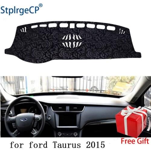 Latest Rose Pattern Non-slip Car Dashboard Cover Dash Mat Pad DashMat ANti-UV Car Sticker for Ford taurus 2015-2019 Car Styling