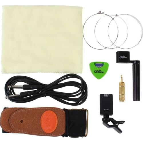 New 8 in 1 Guitar Accessories 2 Pcs Picks + Tuner + 3 Strings + Cable + Straps Electric Guitar Accessories Kits