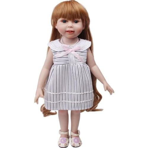 New Pattern Fashion Striped Sleeveless Dress Fit 18 Inch American&43cm Baby New Born Doll Clothes Accessories Girls' Toys