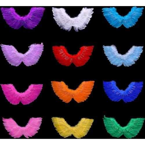 Color Feather Plush Fairy Princess Angel Wings Hen Night Fancy Dress Costume Halloween Party Event Decoration Supplies 13 Colors