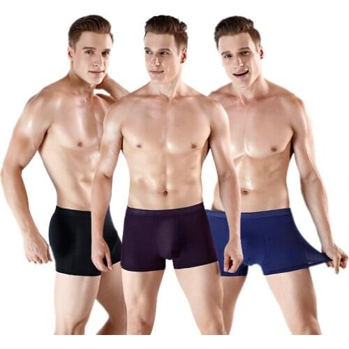 Sold by 6pcs/lot-Mens boxer solid color underwear mens cotton modal cotton breathable underwear