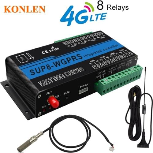 SUP8 4G 3G GSM Controller 8CH Relay Remote Power Switch Timer Temperature Humidity Sensor Control Smart Home App SMS Gate Opener