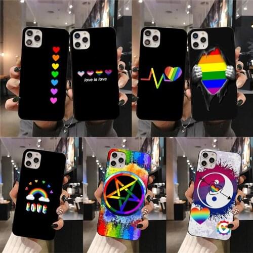 Rainbow Gay Lesbian LGBT Phone Case for iphone 12 pro max mini 11 pro XS MAX 8 7 6 6S Plus X 5S SE 2020 XR case