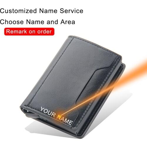 Rfid Leather Credit Card Holder Magsafe Wallet Aluminium Men Business Bank Carnet Cardholder Case Luxury Slim Metal 2021 Ladies