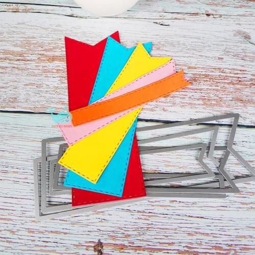 5Pcs Tags Cutting Dies Metal Scrapbooking Stencil for Album Paper DIY Gift Card Decoration Embossing Dies New 2021