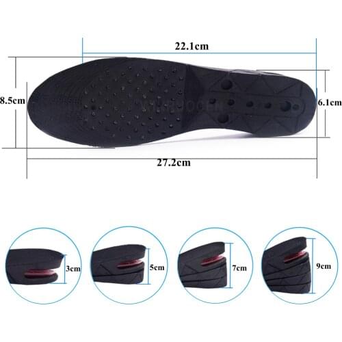 3-9cm Height Increase Insole Cushion Height Lift Adjustable Cut Shoe Heel Insert Taller Women Men Unisex Quality Foot Pads