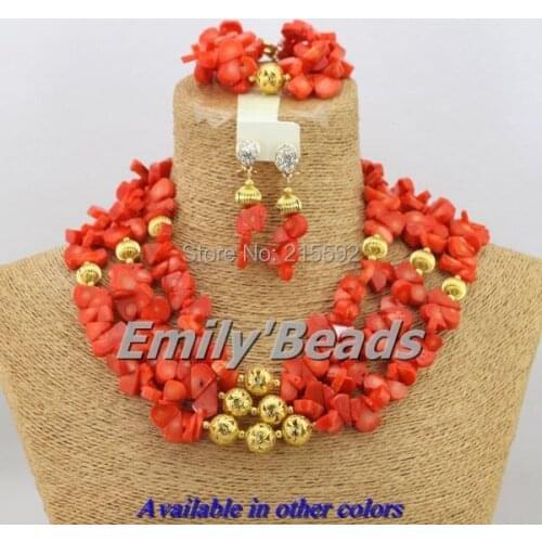 Pink African Coral Beads Wedding Jewelry Set 2014 New Design Nigerian African Costume Jewelry Set Free Shipping CJ195