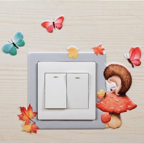 1PC Luminous Cartoon Silicone 3D Animal Hot Sale Room Decoration Flamingo Switch Stickers Home Decoration Wall Stickers