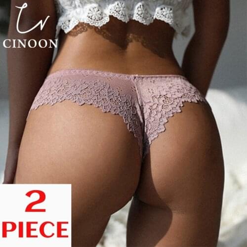 CINOON Top WomenS Panties Sexy Lingerie Lace Underwear Thongs Low-Waist Seamless Solid Breathable G String Intimates