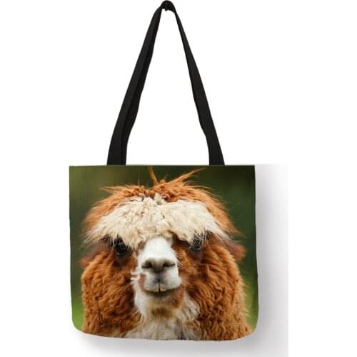 Unique Hand Bags for Women Albaca Funny Animals Prints Tote Bag Eco Linen Casual Large Capacity School Shoulder Bag Girls