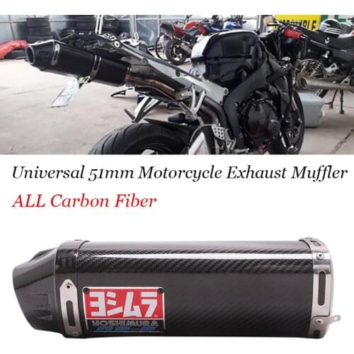 Universal Motorcycle Yoshimura Exhaust Muffler Escape Moto 51mm Carbon Fiber Exhaust for Universal ZX6R ZX636 CBR1000RR CBR600RR