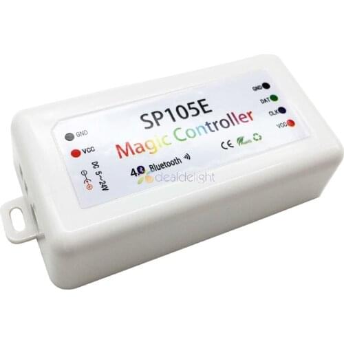 SP105E Magic Controller Bluetooth 4.0 DC5-24V 2048 Pixels for WS2811 2812 2801 6803 IC LED Strip Support IOS / Android APP