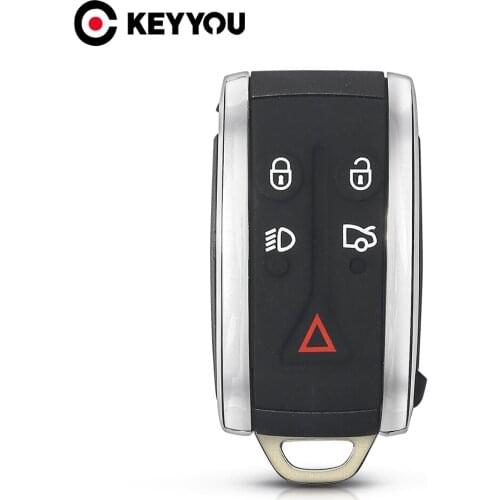 KEYYOU 5X Replacement Car Key Case For JAGUAR X TYPE S XKR XF XK 2007 2008 2009 2010 2012 5 Button Remote Smart FOB Case Shell