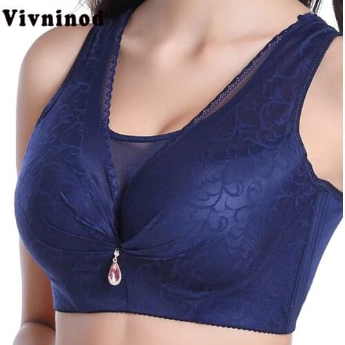 Vivninod C D cup Women Vest Bra Comfortable Everyday Wear Push Up Brassiere 38 40 42 44 46 Full cup women Plus size underwear