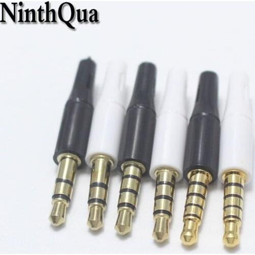 1pcs 3.5mm 3Pole 4Pole 5Pole Stereo Male Plug 2 in 1 Gold-plated Mic DIY Repair Parts for Huawei Samsung Sony PC Taplop