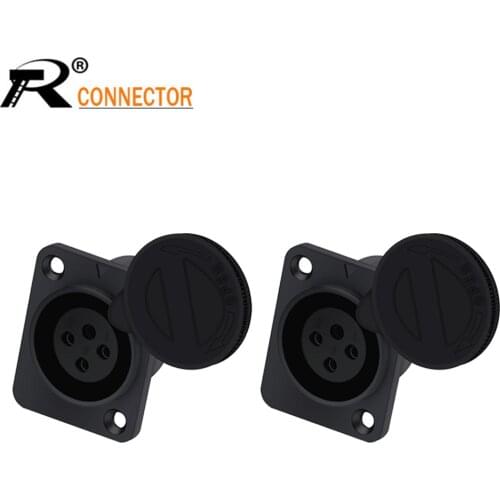 10Pcs/lot XLR Connector 4pin Female Jack Socket XLR Chassis Wire Connector audio Jack Apeaker Microphone MIC Socket Terminal