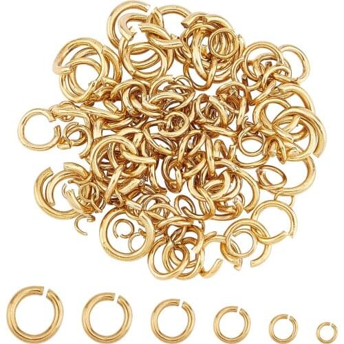 200pcs/lot 304 Stainless Steel Open Jump Rings Golden Split Rings Connectors For Diy Jewelry Making Findings Accessories