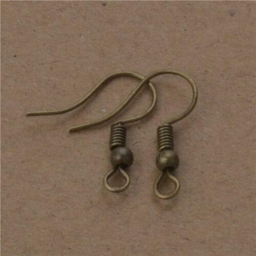 200 PCS Wholesale Bronze French Wire Earring fish Hooks Plain coil ear wire Earrings EARWIRE ,Free Shipping
