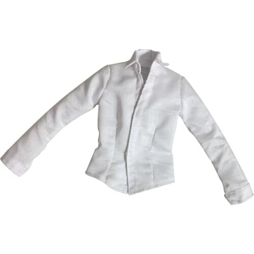 1/6 White Long Sleeve Shirt Top for 12'' Kumik Female Figure