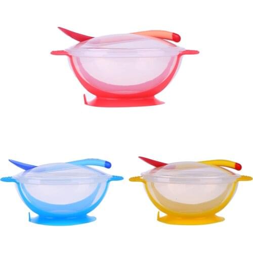 Safety Baby Feeding Dishes Babies Eatting Bowl with Suction Cup Assist Spoon Fork Baby Training Products
