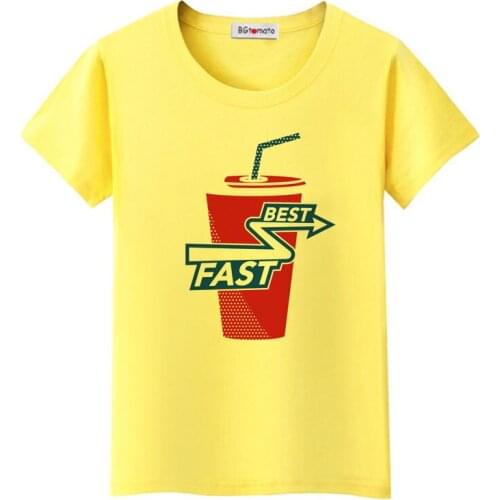 BGtomato personality cup tshirt funny graphic t shirts hot sale women clothes 2019 fashion streetwear cheap sale clothes women
