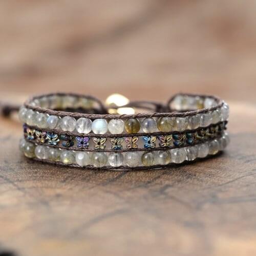 Butterfly Moon Stones Couple Love Hope Wristband Bracelets