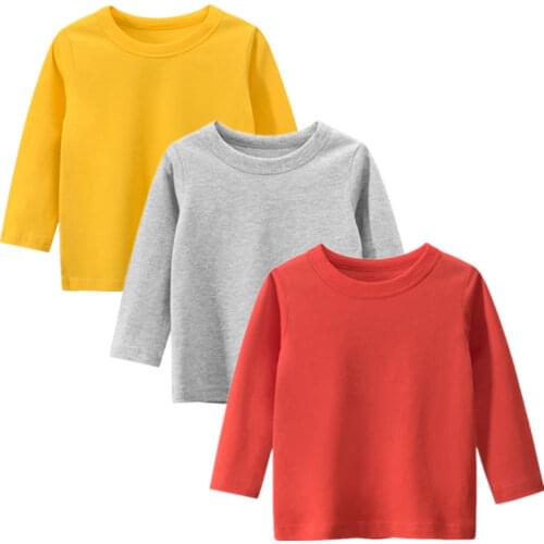 Children Clothing Boys Girls Kids Toddler Baby T Shirt 100% Cotton Long Sleeve T-shirt Kid Boy Tops 2-8 Years Shirt Autumn