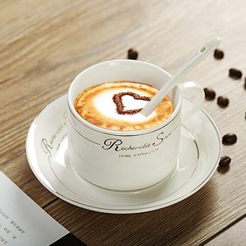 European Style Coffee Cup Butterfly Set Coffee Milk Cup Afternoon Tea Mark Ceramic Cup Breakfast Cup Office Household Goods