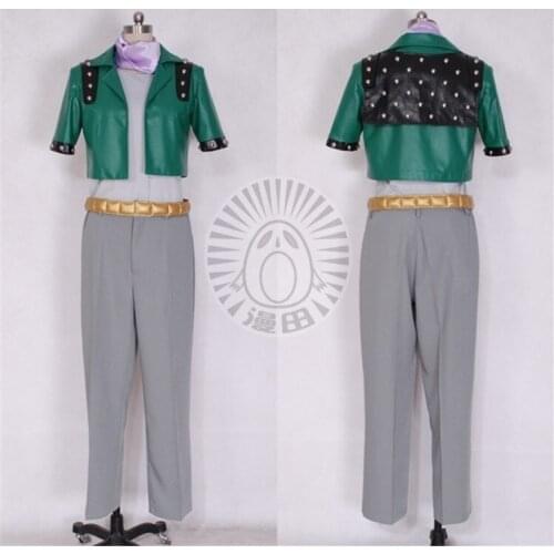2018 JoJos Bizarre Adventure Caesar Anthonio Zeppeli Cosplay Costume with Belt Scarf Glove Halloween Costume for Men and Women