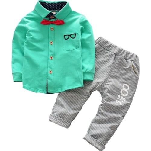 Fashion Spring Autumn Baby Girl Clothes Children Clothing Boys Cotton Shirt Pants 2Pcs/set Toddler Casual Costume Kids Tracksuit