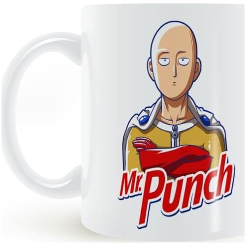 One Punch Man Mug Cartoon Ceramic Mug Coffee Cup White Ceramic Milk Cup Mugs