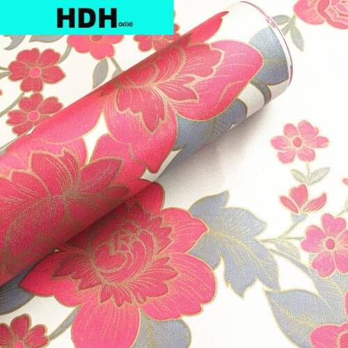 Red Peony Peel and Stick Wallpaper Waterpfoof Floral Contact Paper Self Adhesive Wall Paper Shelf Liner Dresser Cabinet Sticker