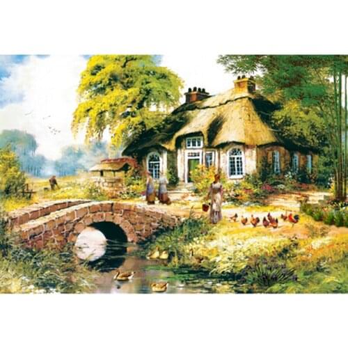 New Hot Saleing DIY Diamond Embroidery Quietness And Nice Town Cross Stitch Drawing Modern Style House Decoration Free Shipping