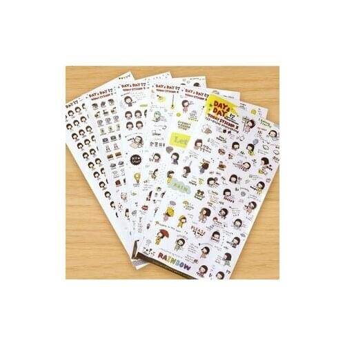 6pcs/lot Korea Style Creative Stickers Cute Girl Series DIY Scrapbook PVC Sticker for diary Phone Paper Sticker kids gift