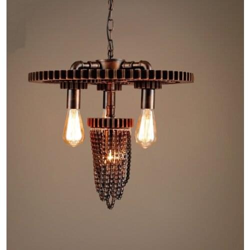 Retro industry tube chain creative personalized pendant lamps restaurants bars do old color loft pendant light YA72715